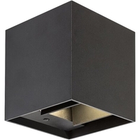 Модерен кубичен аплик Solin в матово черно – стилно фасадно осветление G9