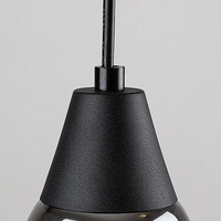 Модерен висящ полилей с 1 светлоизточник – черен с димно стъкло