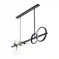 Черен винтидж полилей LED  18W 3000K + 5xG9