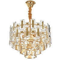 Луксозен полилей 5 X E27 – златен дизайн с кристални елементи