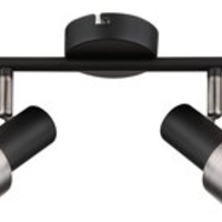 Модерен спот 4-ка – матирано черен и матиран хром метал, GU10, 4x50W