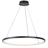 Модерен LED полилей 55W – черен метал и бял силикон с топла светлина