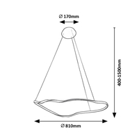 LED висящ полилеи – 40W, 4000K, черн метал