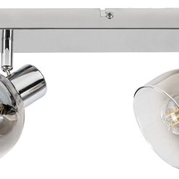 Модерен спот 2-ка – хром и опушено стъкло, E14, 2x40W