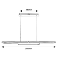 Модерен LED висящ осветител 48W – черен, естествено бяла светлина 4000K