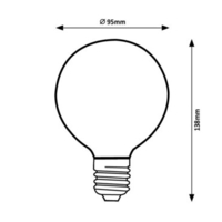 LED филаментна крушка G95, 12W, E27, 4000K, неутрално бяло