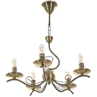 Класически бронзов полилей 5xE14 – елегантен метален дизайн с регулируема височина
