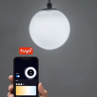 Смарт LED висящо релсово осветление – 5W, регулируема цветна температура 2700–5500K, Wi-Fi, черен алуминий и стъклен абажур