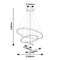 Модерен LED полилей 90W – черен метал, регулируема светлина и дистанционно управление