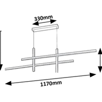 Модерен LED полилей – черен и матирано златен метал, 40W, 3000K