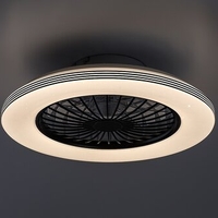 LED таванен плафон с вентилатор 48W – черен, регулируема светлина, дистанционно , 5200 lm