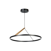 Модерен LED висящ полилей черен/златен, 40W, топла светлина 3000K и регулируема височина