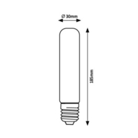 LED филаментна крушка T30, 2W, E27, 1800K, топло бяло, кехлибарено стъкло