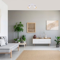 Модерен двоен спот осветител – бял метал, GU10, 2x50W