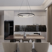 Модерен висящ LED полилей 40W – черен, естествена светлина 4000K