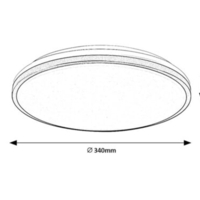 LED осветително тяло за баня 18W, IP44, Ø340 мм, златен корпус