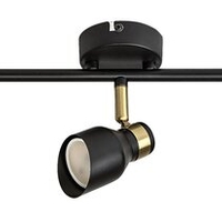 Модерен троен GU10 спот в черно и злато