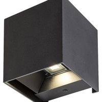 Модерен кубичен аплик Solin в матово черно – стилно фасадно осветление G9