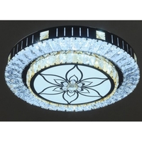 Модерен LED полилей от метал, PVC и кристал – хром, 75W, с вградена LED платка