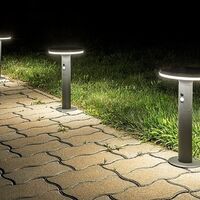 Соларен LED градински стълб с датчик за движение, 10W, 4000K, антрацит, IP44