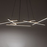 Модерен LED полилей с дистанционно управление – 40W, 3000K–6500K, черен-матирано златен метал