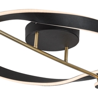 Модерен LED таванен плафон 40W с топло бяла светлина – черен и златен