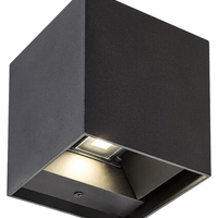 Модерен кубичен аплик Solin в матово черно – стилно фасадно осветление G9