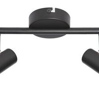 Модерен двоен спот осветител – черен метал, GU10, 2x50W