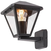 Класически външен аплик Paravento E27 – елегантно фасадно осветление с прозрачно стъкло и IP44 защита