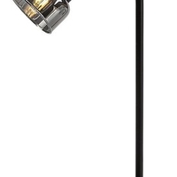 Модерна настолна лампа – E14, 1xMAX15W, IP20, черен метал, стъкло с димен цвят