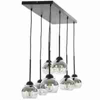 Луксозен полилей E27 – черно и хром осветително тяло с 7 светлоизточника