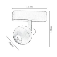 Модерен LED релсов спот – 5W топло бяло 3000K, стилен черен алуминий