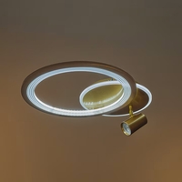 LED таванен плафон 69W – матирано злато със Smart управление, димиране и подвижни рамена