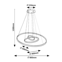 Модерен LED полилей Isaure – 100W, CCT 3000K–6500K, димируем, с дистанционно
