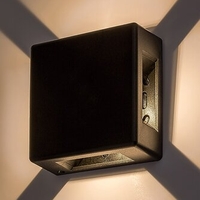 Компактен квадратен LED аплик Lippa в черно – стилно фасадно осветление 6W