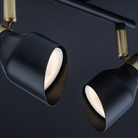 Модерен двоен GU10 спот в черно и злато