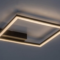 Модерен LED таванен плафон 24W с топло бяла светлина – черен