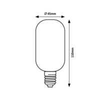 LED филаментна крушка T45, 4W, E27, 4000K, естествено бяло, прозрачно стъкло