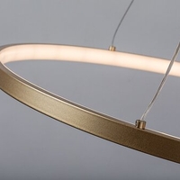 Модерен LED полилей 55W – златен метал и бял силикон с топло бяла светлина