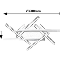 Модерен LED  плафон – черен и матирано златен метал, 40W, 3000K