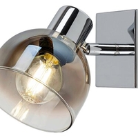 Модерен стенен спот 1-ца – хром и опушено стъкло, E14, 1x40W