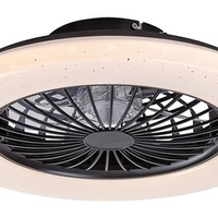 LED таванен плафон с вентилатор 48W – черен, регулируема светлина, дистанционно