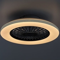 LED таванен плафон с вентилатор 48W – черен, регулируема светлина, дистанционно , 5200 lm