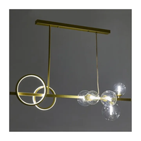 Винтидж полилей мат злато 18W 3000K + 5xG9 LED стъкло