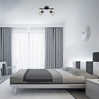 Модерен спот 2-ка – матирано черен и матиран хром метал, GU10, 2x50W