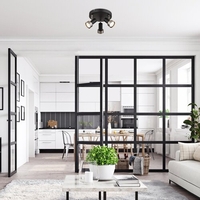 Модерен спот 3-ка – матирано черен и матиран хром метал, GU10, 3x50W