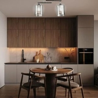 Модерен полилей 2 × E27 – черно и хром