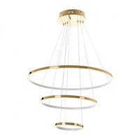 Модерен LED полилей Ø600 mm – златен дизайн и регулируема височина