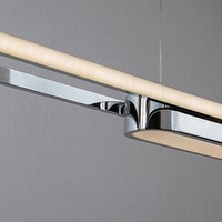 Модерен LED висящ осветител 48W – хром, 4000K естествена светлина