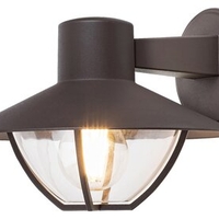 Елегантен външен аплик Almada E27 – стилно фасадно осветление в кафяв цвят с IP44 защита